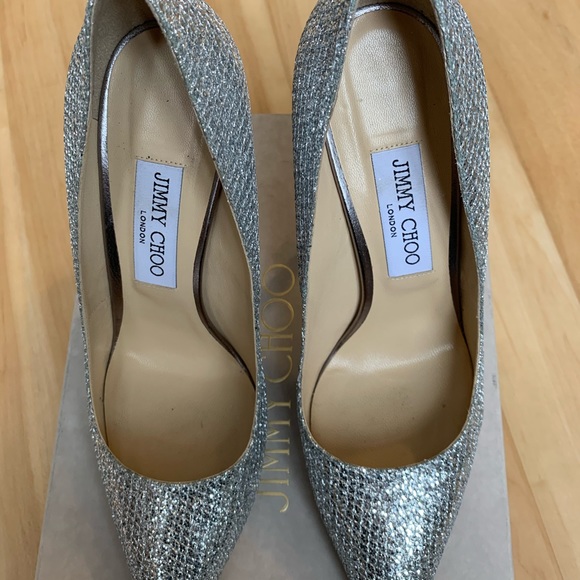 Jimmy Choo Silver Glitter Romy 110 mm - Picture 6 of 7